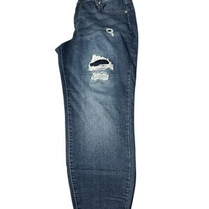 Maurices Distressed Dark Blue Relaxed Jeans